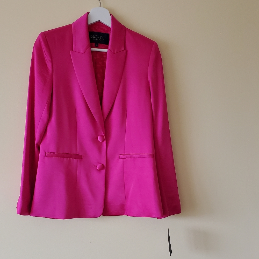 Rachel Roy Fushia satin blazer sz S